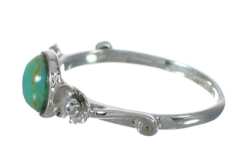 Sterling Silver Turquoise Southwestern Flower Ring Size 5 YX90831